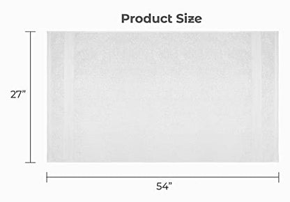 Luxury Bath Towels Set of 4 (27” x 54”) | Towels for Bathroom | Super Soft | Highly Absorbent Towels for Home, Spa, Gym (Grey-White) - color: Grey/White