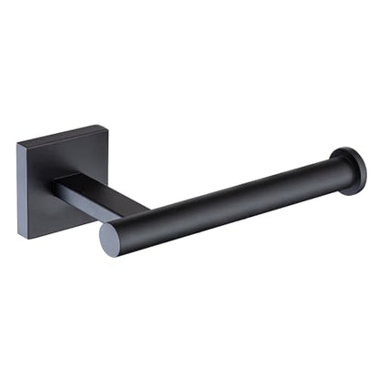 Wall-Mount Toilet Paper Holder, Open Arm, Matte Black | SUS304 stainless steel, screw mount, fits standard, large and mega rolls, concealed caps, mounting hardware included - color: Matte Black