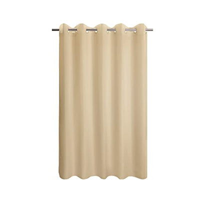 Fabric Shower Curtain No Hooks & Liner Needed - Soft Waterproof Hotel Cloth Shower Curtain Washable with Hooks Built-in, Beige, 71x74 Standard Size - color: Beige, size: 71"W x 74"L (Pack of 1)