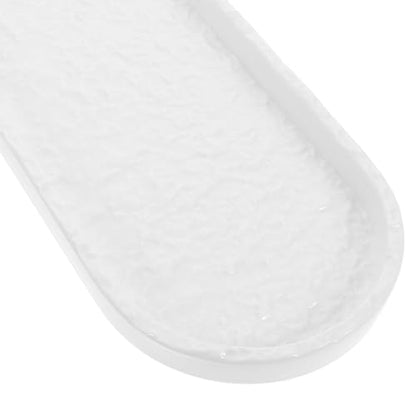 Totority Elegant White Ceramic Bathtub Tray with Large Capacity, Minimalist Design, Easy to Clean Vanity Tray for Bathroom, Decorative Cosmetic Holder and Phone or Book Rest