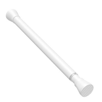 White Tension Curtain Rod 16 to 26 Inch Adjustable No Drilling | Rust-Resistant, No Slip, Small Spring Curtain Rods for Window, Kitchen, Closet, Cupboard, Bookshelf & DIY Projects - color: White, size: 16" to 26"-1Pcs