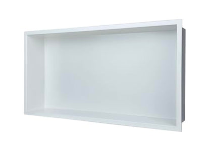 24"x12" Shower Niche Insert Tile Ready ，Stainless Steel Recessed Shower Caddy ，Bathroom remodel，Matte White （ 24 x 12 in） - color: White, size: 12 * 24 in