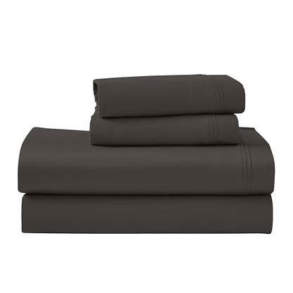 SUPERIOR Egyptian Cotton 4 Piece Sheet Set, Luxury 1000 Thread Count, Modern Design, Sustainable Sheets, Ultra-Soft Basics, Solid, Deep Pocket Fitted Sheet, Flat Sheet, Pillowcases, Queen, Charcoal - color: Charcoal, size: Queen