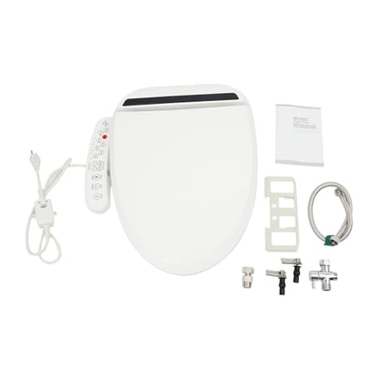Electric Bidet Toilet Seat, Smart Heated Toilet Seat with Remote Control, Round Bidet Seat with Warm Water, Dryer, Turbo Wash, Feminine Washing, Night Light, Bidet Attachment for Toilet