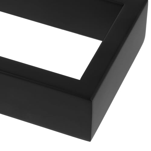 YARNOW Towel Holder Towel Ring Bathroom Square Stainless Steel for Wall Mounted Organizer Rust Resistant Black Rectangle with Sleek Modern Design for Small Bathroom Layouts