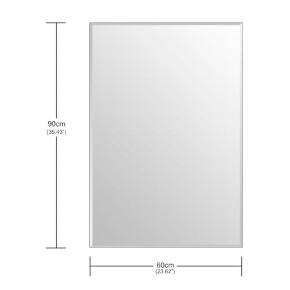 Ruomeng 2-Pack Bathroom Vanity Mirrors for Wall 24" x 36", Frameless Rectangle Mirror with Beveled Edge for Over Sink, Wall Mounted Mirror - size: 36"x24"-2pcs