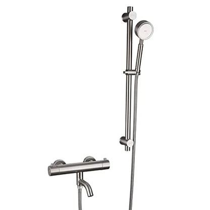 Thermostatic Shower System Stainless Steel, Wall Mounted Shower Set Modern with Shower Head Hose Tap, Adjustable Shower Mixer Set for Bathroom Hotel