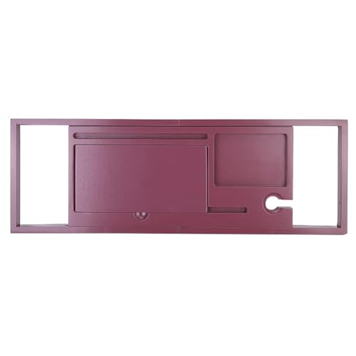 JEOZBM Bath Tray, Bamboo Bath Table Tray, Retractable Bathtub Shelf,Bathtub Caddy Tray, Expandable Bathroom Accessories for Wine, Phone, Book(90CM-Burgundy) - color: Burgundy