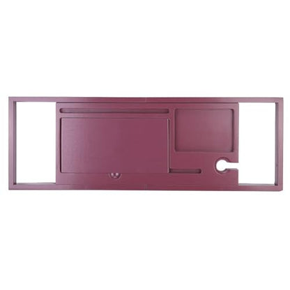 JEOZBM Bath Tray, Bamboo Bath Table Tray, Retractable Bathtub Shelf,Bathtub Caddy Tray, Expandable Bathroom Accessories for Wine, Phone, Book(90CM-Burgundy) - color: Burgundy