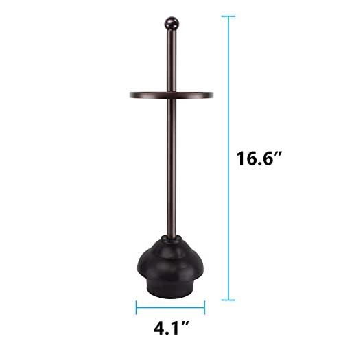 Blue Donuts Toilet Plunger with Holder for Bathroom, Multi Drain Suitable Also for Bathtubs, Quick Dry, Bronze - color: Bronze