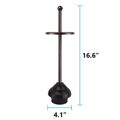 Blue Donuts Toilet Plunger with Holder for Bathroom, Multi Drain Suitable Also for Bathtubs, Quick Dry, Bronze - color: Bronze
