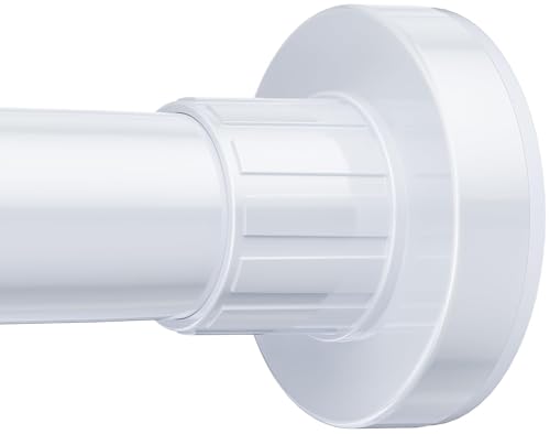 Ausemku Shower Curtain Rod 32-50 Inch Adjustable - 1 Inch Diameter Heavy Duty No drill Spring Tension Shower Rod, Non-Slip Rustproof Telescopic Rod for Bathroom, White - color: White, size: 32-50 Inches