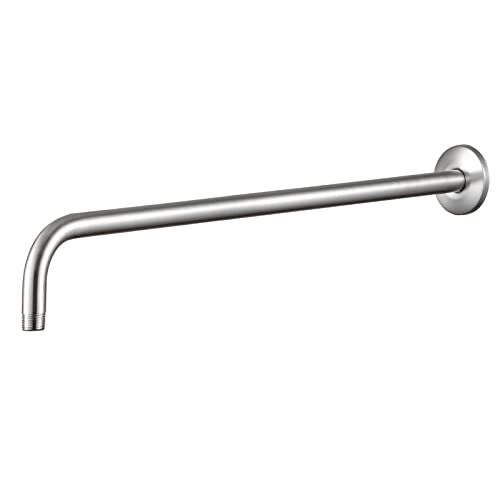 OFFO Shower Arm with Flange, 24 in Brushed Nickel Wall Mount Replacement Angle Shower Head Arm Wall-Mounted For Fixed Shower Head & Handheld Showerhead - color: Brushed Nickel, style: 24 in