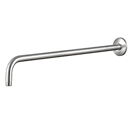 OFFO Shower Arm with Flange, 24 in Brushed Nickel Wall Mount Replacement Angle Shower Head Arm Wall-Mounted For Fixed Shower Head & Handheld Showerhead - color: Brushed Nickel, style: 24 in