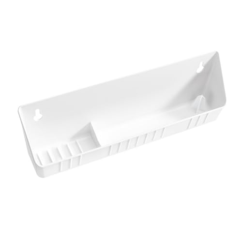 Rev-A-Shelf 11" Tip-Out Plastic Sink Trays for Kitchen and Bathroom Base Cabinet, Pack of 2 Pullout Vanity Shelf Home Organizer, White, 6572-11-11-52 - size: 11" x 2.1" x 3.8"