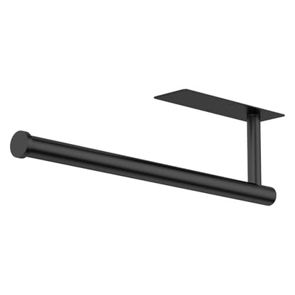 Paper Towel Holder Under Cabinet, Self-Adhesive,No Drilling, Stainless Steel, Wall-Mounted for Kitchen and Bathroom, Easy Install, Durable, Space-Saving, Ideal for Home, RV (Black, 1 Pack) - color: Black