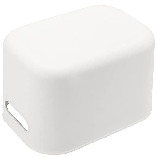 JOIKIT 8 Pack Plastic Storage Bins with Handles, 10 x 7 x 6.3 Inch Beige White Bathroom Kitchen Organizer Bin, Rectangular Plastic Vanity Storage Bins Container Under Bed Sink for Hand Soap, Towels - size: 8PCS with Handles