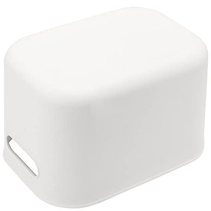 JOIKIT 4 Pack White Storage Bins with Handles, White Bathroom Kitchen Organizer Bin, White Plastic Vanity Storage Bins for Hand Soap, Body Washes, Towels, Shampoos, Lotions, Bath Balls, 10x7x6.3 Inch - size: 4PCS with Handles