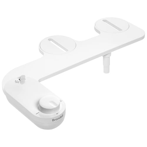 Brondell Fresh Spa Adjustable, Bidet Attachment FSA-15 for Toilet Seats with Adjustable Single Nozzle, Side Arm Control, Thin Profile, White (Ambient Temperature) - style: Adjustable Single Nozzle