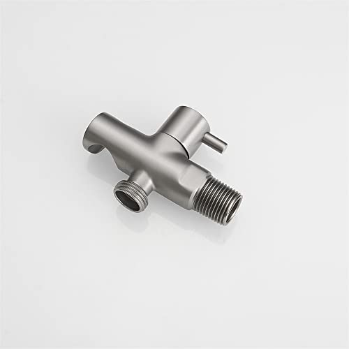 Hand Held Shower Head Holder with Hose Connector Shower Head Shut Off Valve Shower Wand Holder Wall Mount Handheld Shower Handle Sprayer Holder Toilet Bidet Spray Head Bracket Brushed Nickel - color: Brushed Nickel