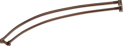 Signature Hardware 466777 60" Curved Brass Shower Rod Brushed Nickel - color: Brushed Nickel