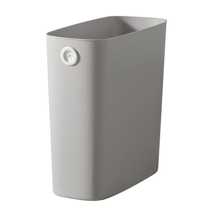 Agatige Small Trash Can, Pp Slim Open Top Narrow Garbage Container Bin Wastebasket Garbage Can with Fixing Holes for Bathroom Office Bedroom Kitchen (Grey) - color: grey