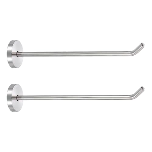 uxcell 2Pcs 8 Inch Coat Hooks, Stainless Steel Long Nose Wall Mount Hook, Robe Towel Hangers with Screws for Livingroom Bathroom Closets and Wardrobe, Silver Tone - color: Silver Tone, size: 8 Inch