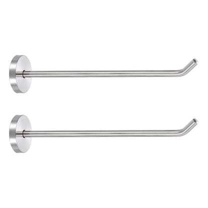 uxcell 2Pcs 8 Inch Coat Hooks, Stainless Steel Long Nose Wall Mount Hook, Robe Towel Hangers with Screws for Livingroom Bathroom Closets and Wardrobe, Silver Tone - color: Silver Tone, size: 8 Inch