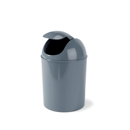 Umbra 1.25 Gallon Mini Waste Can with Removable Swing-Top Lid - Small Garbage Bin for Kitchen, Bathroom, Bedroom, Office - Compact Trash Can Fit Under Tables & Counters - Slate Blue - color: Slate Blue