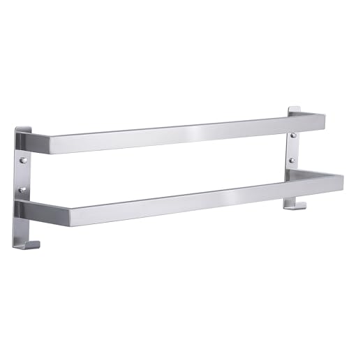 Double Towel Bar Towel Racks for Bathroom, Bath Towel Holders Wall Mount, Stainless Steel Towels Shelves Towel Rail, 2-Tiers (Brushed Nickel, 28 Inches) - color: Brushed Nickel, size: 28 Inches