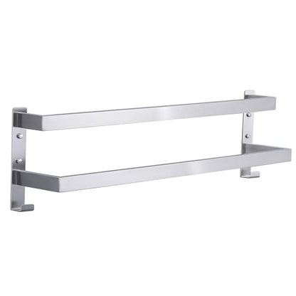 Double Towel Bar Towel Racks for Bathroom, Bath Towel Holders Wall Mount, Stainless Steel Towels Shelves Towel Rail, 2-Tiers (Brushed Nickel, 28 Inches) - color: Brushed Nickel, size: 28 Inches