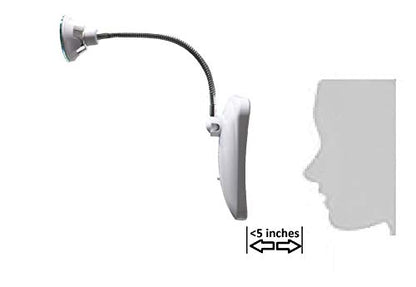 Square Flexible Gooseneck LED Lighted 10X Magnifying Makeup Mirror, Power Locking Suction Cup, Bright Diffused Light, 360 Degree Swivel, Portable Cordless Travel and Home Bathroom Vanity Mirror