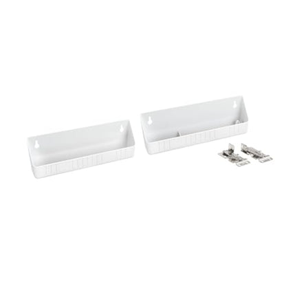 Rev-A-Shelf 11" Tip-Out Plastic Sink Trays for Kitchen and Bathroom Base Cabinet, Pack of 2 Pullout Vanity Shelf Home Organizer, White, 6572-11-11-52 - size: 11" x 2.1" x 3.8"