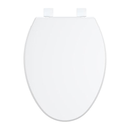 GarveeTech Toilet Seat, Elongated Toilet Seat, Quick-Release Structure Toilet Seat, Quick-Attach Hardware & Full Flat with Grip-Tight Bumpers, Quiet-Close Seat, White - size: 19"