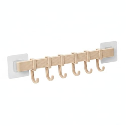 Adhesive Shower Caddy, 13.6-Inch Wide No-Drill Wall Mount Rack for Bathroom & Kitchen, PP Plastic Storage Organizer (1 PC) - color: Tan