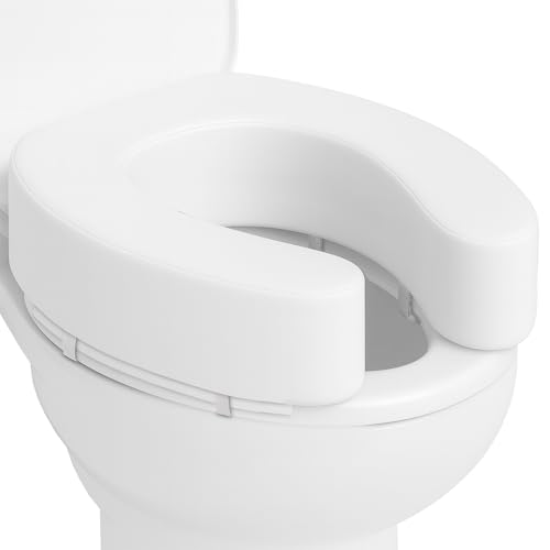 Vive Toilet Seat Cushion - Padded Soft Cushioned Foam - Fits All Toilets | Easy Clean Bathroom Attachment - Elongated, Standard Seats - Comfort & Support Donut for Handicap Adults - color: White Soft Cushion, size: 4” Height