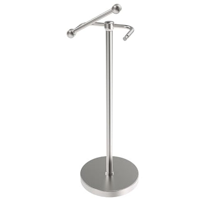 RARXTR Toilet Paper Holder Stand, Post Pivoting Design Free Standing Toilet Paper Holder, SUS304 Stainless Steel Toilet Paper Roll Holder, Heavy Stable Base (Brushed Nickel) - color: Brushed Nickel, size: Free Standing