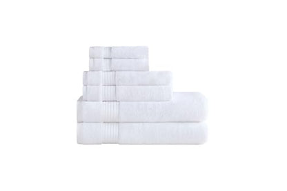 Ozdilek 6-Piece Bath Towel Set, 2 Bath, 2 Hand, 2 Wash, 100% Cotton Turkish Towels, 2 Bath Towels (30x60/550 GSM), 2 Hand Towels (16x30/575 GSM), 2 Washcloths (13x13/600 GSM) (Bright White) - color: White