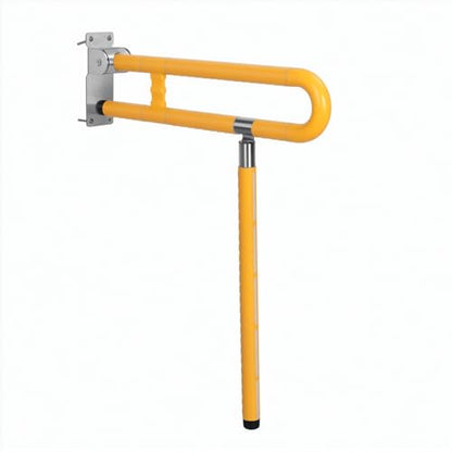 Toilet Grab Bar 24 Inch, Foldable Toilet Grab, Foldable Toilet Grab Bar with Particle Texture, Stainless Steel Knurled Handicap Safety Handrails for Disabled Elderly Pregnant Yellow - color: Yellow