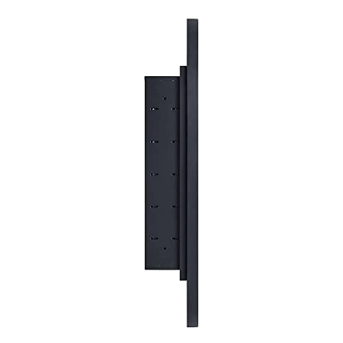 Matte Black Oval Recessed Bathroom Medicine Cabinet with Mirror Stainless Steel Metal Framed Oblong Pill Shaped Bathroom Cabinet with Mirror 16x33'' - color: Matt Black