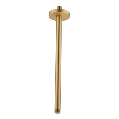 RANDOM Champagne Bronze Shower Arm with Flange 16 Inches Ceiling Mount Shower Head Extension Straight Arm Ceiling-Mounted For Fixed Shower Head. RD-91038-16CB - color: 16″ Champagne Bronze(Round Flange)