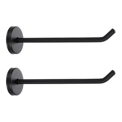 uxcell 2Pcs 5.7 Inch Coat Hooks, Stainless Steel Long Nose Wall Mount Hook, Robe Towel Hangers with Screws for Livingroom Bathroom Closets and Wardrobe, Black - color: Black, size: 5.7 Inch