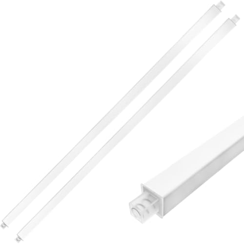 2 Pack 24-Inch Adjustable Towel Bar Replacement Rod Spring End Wall-Mounted Replacement for Bathroom & Kitchen Towel Storage - color: White-2