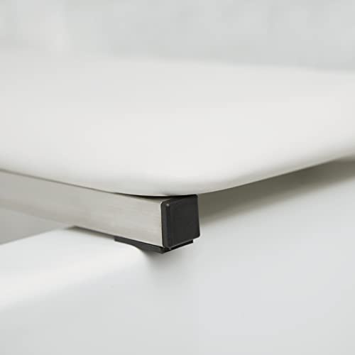 Hermosa 32" x 13.5" Back Wall-Mount Folding White Padded Tub Seat for Adults - color: Naugahyde White