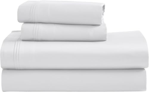 SUPERIOR Egyptian Cotton 4 Piece Sheet Set, Luxury 1000 Thread Count, Modern Design, Sustainable Sheets, Ultra-Soft Basics, Solid, Deep Pocket Fitted Sheet, Flat Sheet, Pillowcases, King, Platinum - color: Platinum 01, size: King