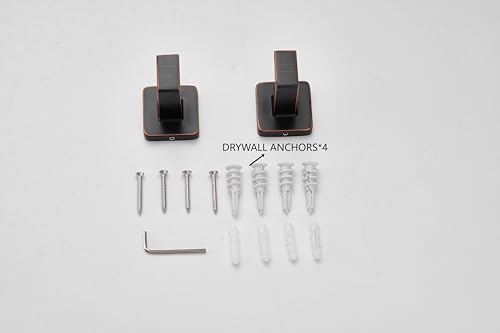 Oil Rubbed Bronze Square Wall Hanger, Towel Hanger, Wall Mounted, Bathrobe Hook 2 Bathroom Hooks - color: Oil Rubbed Bronze x 2