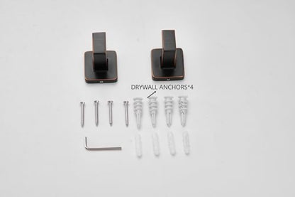 Oil Rubbed Bronze Square Wall Hanger, Towel Hanger, Wall Mounted, Bathrobe Hook 2 Bathroom Hooks - color: Oil Rubbed Bronze x 2