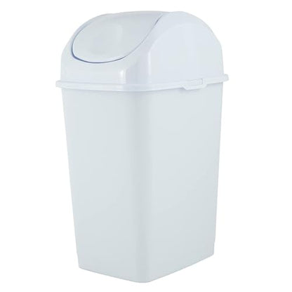 Superio Mini Desktop Trash Can with Swing Top Lid Portable Plastic Garbage Can for Countertop, Desktop, Make up Vanity, Bathroom, Car, Under Sink, Dorm, Compact Waste Bin 5 L, 1.25 Gal. (White) - size: 1.25 Gallon, style: 1 Pack