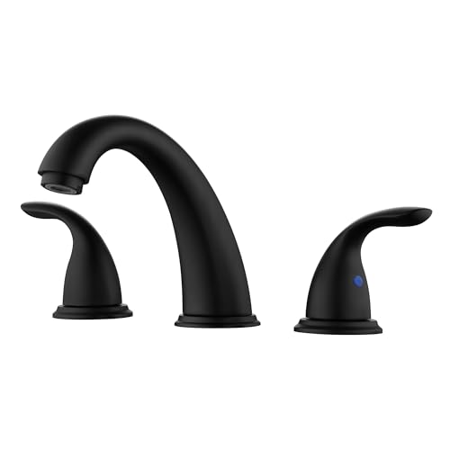 Sumerain Widespread 8 inch Bathroom Faucet - Black Basin Faucet with Two Handles - color: Matte Black