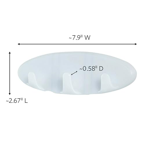 Command Bath Multi-Hook, Holds up to 5 lb, 1 Shower Hook with 2 Water-Resistant Strip, Damage-Free Bathroom Organization for Robes, Towels, Loofahs, or Bathroom Accessories